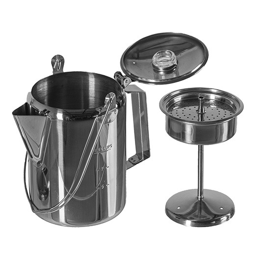 Kaffeekanne mit Perkolator Edelstahl – Bild 2