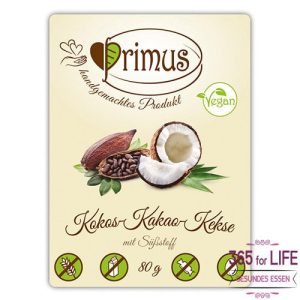 Primus Kokos Kakao Kekse mit Süßstoff 80 g MHD: 15.04.2025