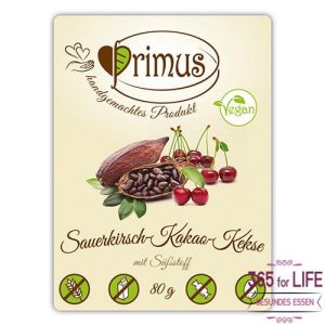 Primus Sauerkirsch Kakao Kekse mit Süßstoff 80 g